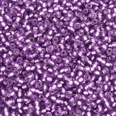 #9/0 ROCAILLES - APPROX 40G - SILVER LINED PURPLE