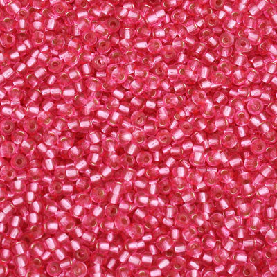 #9/0 ROCAILLES - APPROX 40G - SILVER LINED PINK