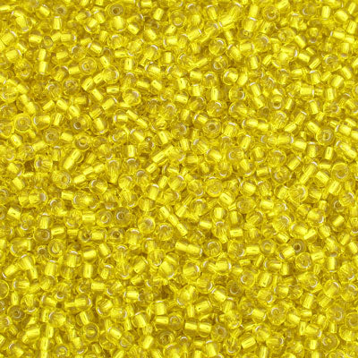 #9/0 ROCAILLES - APPROX 40G - SILVER LINED YELLOW