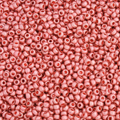 #9/0 ROCAILLES - APPROX 40G - METALLIC TERRACOTTA PINK