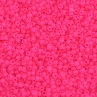 #9/0 ROCAILLES - APPROX 40G - NEON PINK