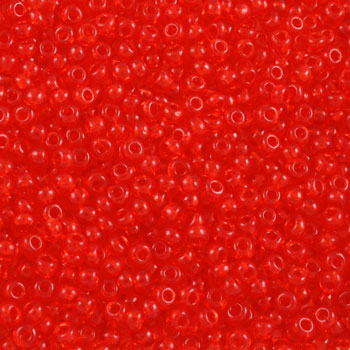 #9/0 ROCAILLES - APPROX 40G - TRANSPARENT LIGHT RED
