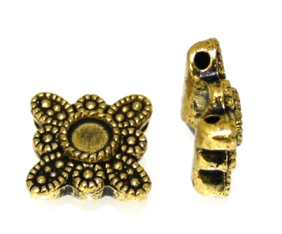 12mm gold 2 hole spacer 7pcs