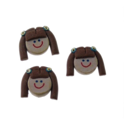 12mm little girl heads no holes for threadings 10pcs