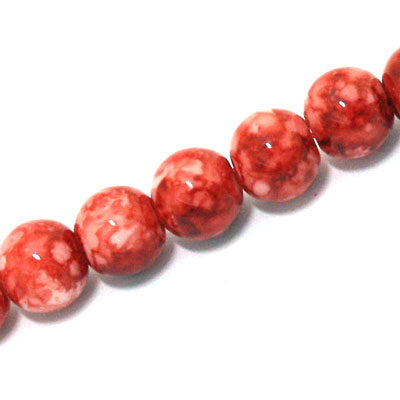 10 MM ROUND GLASS BEADS RED - 82 PCS