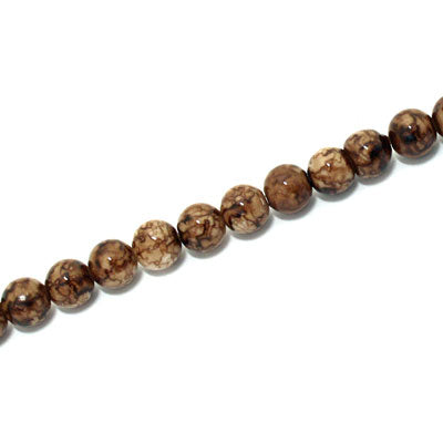 4 MM ROUND GLASS BEADS BROWN - 210 PCS
