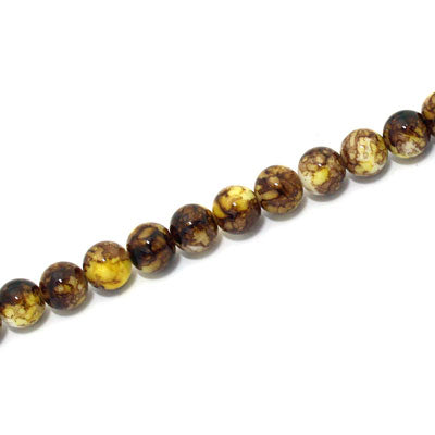 4 MM ROUND GLASS BEADS HONEYCOMB - 210 PCS