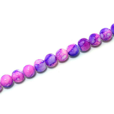 4 MM ROUND GLASS BEADS LIGHT PINK / PURPLE - 210 PCS