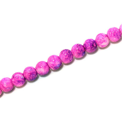 4 MM ROUND GLASS BEADS PINK / PURPLE - 210 PCS