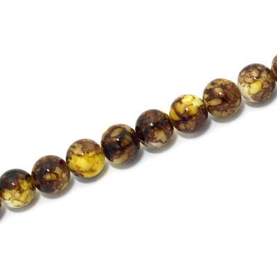 6 MM ROUND GLASS BEADS HONEYCOMB - 150 PCS