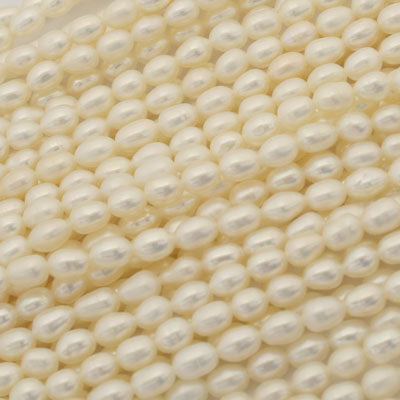 6 X 4 MM FRESH WATER PEARLS - 35 CM STRAND (FWP18)