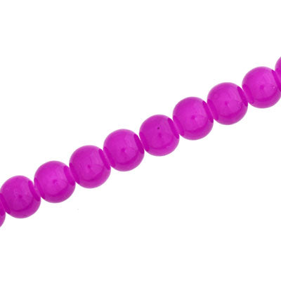 6 MM ROUND GLASS BEADS PINK - 145 PCS