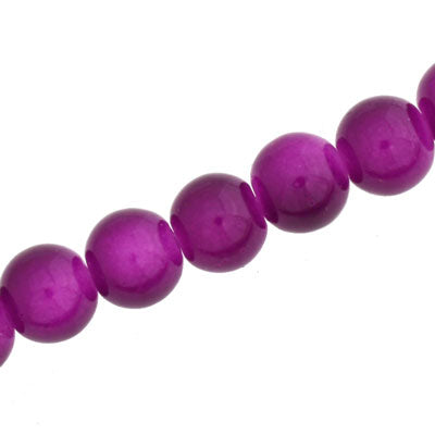 12 MM ROUND GLASS BEADS PURPLE - 67 PCS