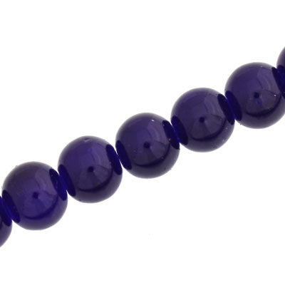 12 MM ROUND GLASS BEADS DARK BLUE - 67 PCS