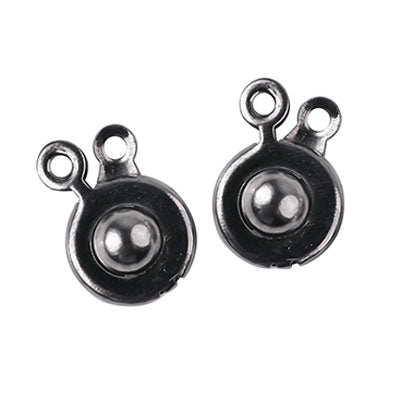 9 MM BLACK SNAP CLASP - 18 SETS