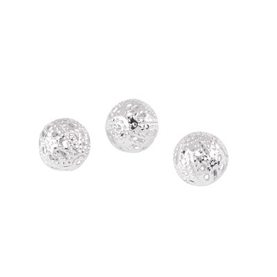 8 MM SILVER FILIGREE BEADS - 25 PCS