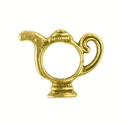 18 MM GOLD TEAPOT BEAD FRAMES - 10 PCS