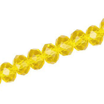 12 X 9 MM CRYSTAL RONDELLE BEADS YELLOW - APPROX 72 / PCS