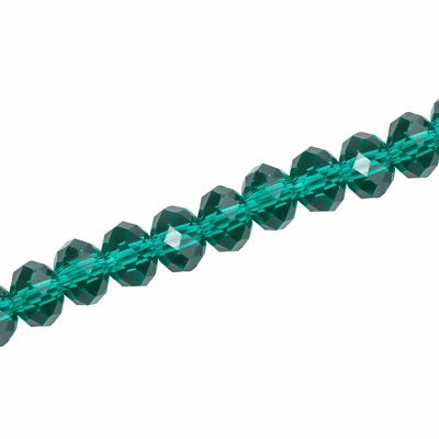 6 X 4 MM CRYSTAL RONDELLE BEADS TEAL- APPROX 100 / PCS