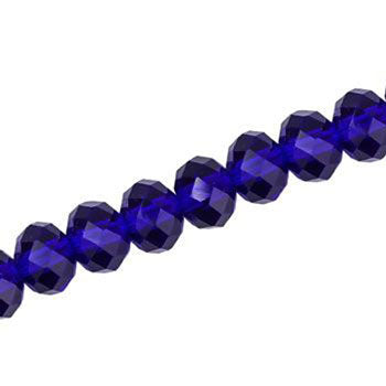 12 X 9 MM CRYSTAL RONDELLE BEADS ROYAL BLUE - APPROX 72 / PCS