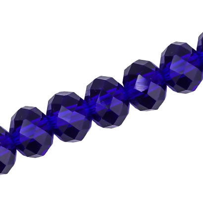 16 X 13 MM CRYSTAL RONDELLE BEADS ROYAL BLUE - 24 PCS
