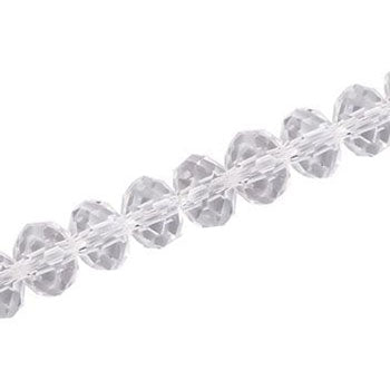 12 X 9 MM CRYSTAL RONDELLE BEADS CLEAR - APPROX 72 / PCS