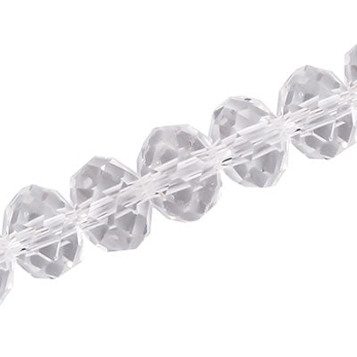 16 X 13 MM CRYSTAL RONDELLE BEADS CLEAR - 24 PCS