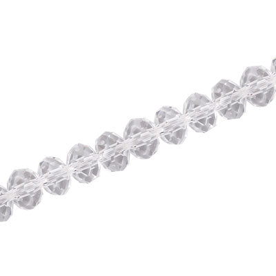 6 X 4 MM CRYSTAL RONDELLE BEADS CLEAR - APPROX 100 / PCS