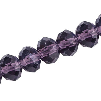 16 X 13 MM CRYSTAL RONDELLE BEADS AMETHYST- 24 PCS