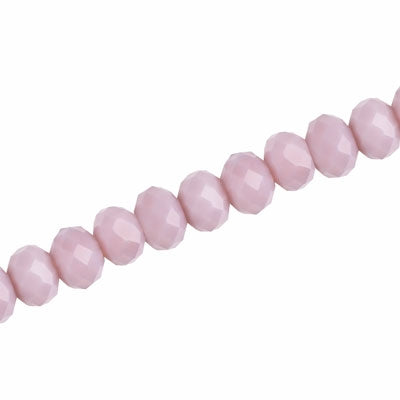 6 X 4 MM CRYSTAL RONDELLE BEADS OPAQUE DUSTY PINK - 100 PCS