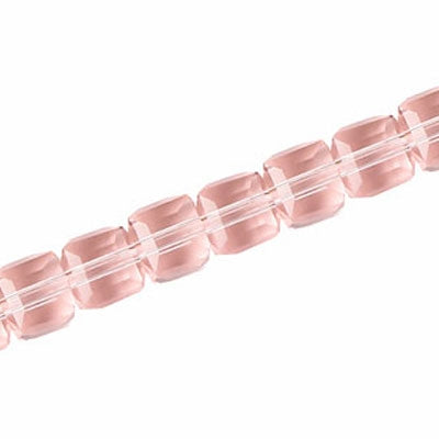 8 MM CRYSTAL CUBE BEADS PINK - 100 PCS