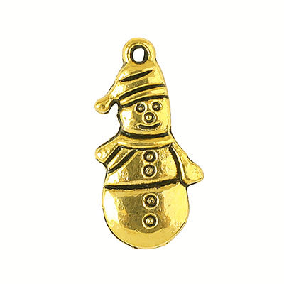 SNOWMAN CHARM 25 MM GOLD - 15 PCS