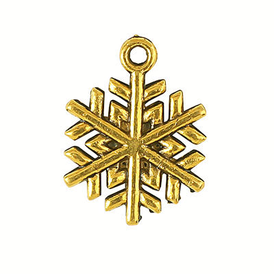 SNOWFLAKE CHARM 20 MM GOLD - 20 PCS