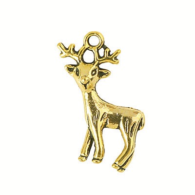 REINDEER CHARM 24 MM GOLD - 10 PCS