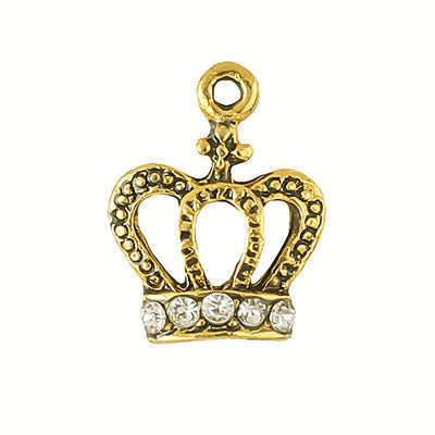 CROWN CHARM 15 MM GOLD - 8 PCS