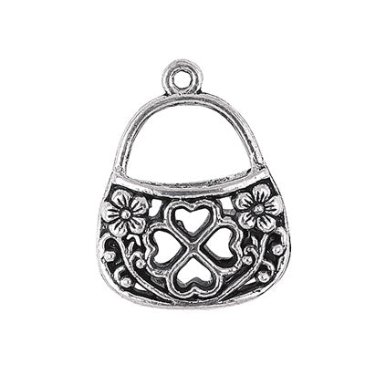 HAND BAG CHARM 24 MM SILVER - 3 PCS