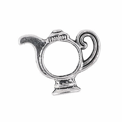 18 MM SILVER TEAPOT BEAD FRAME - 10 PCS