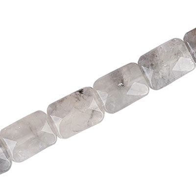 SMOKY QUARTZ FACETED 16 X 12 MM RECTANGLE - APPROX 13 PCS