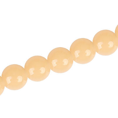 12 MM ROUND GLASS BEADS PEACH - 67 PCS