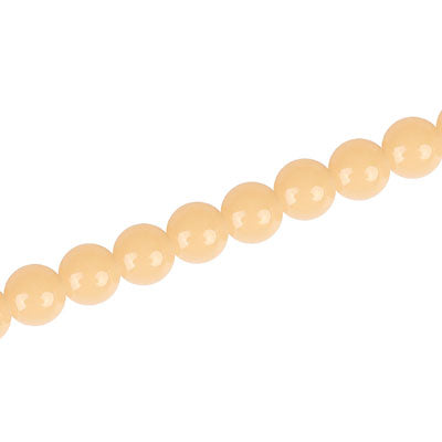 6 MM ROUND GLASS BEADS PEACH - 145 PCS