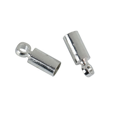 3 MM SILVER END CAP WITH 2.5 MM HOLE - 70 PCS