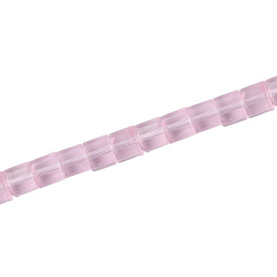 4 MM CUBE GLASS BEADS LIGHT PINK - 78 PCS