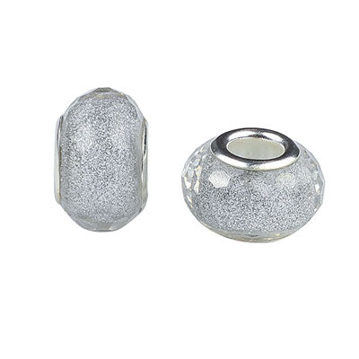 14 MM (5 MM HOLE) LARGE HOLE BEADS - WHITE - 6 PCS