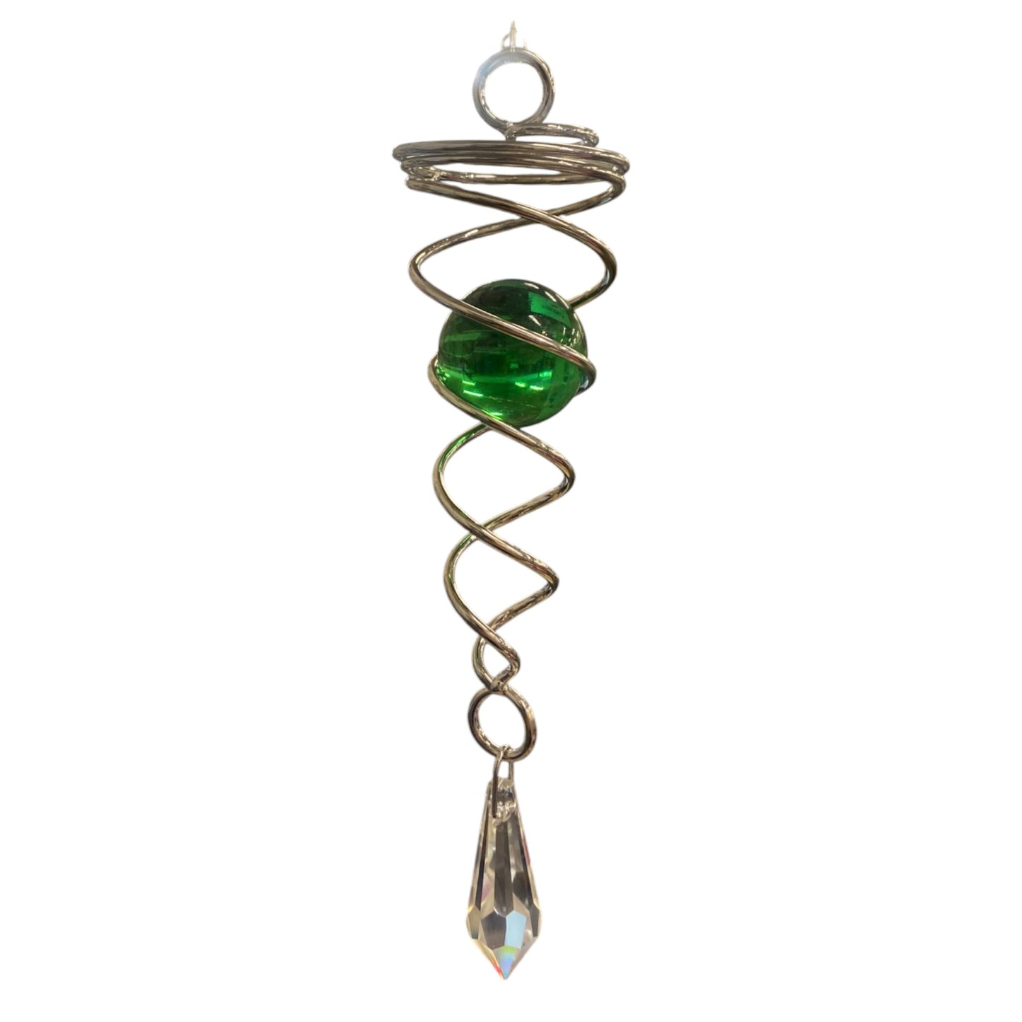 146 X 34 MM GREEN SWIRLING WIND CHIME