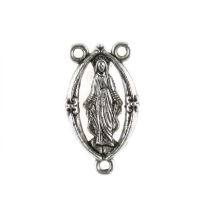 25mm silver rosary centre 10pcs