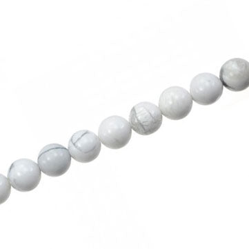 HOWLITE WHITE 6 MM ROUND - APPROX - 62 PCS
