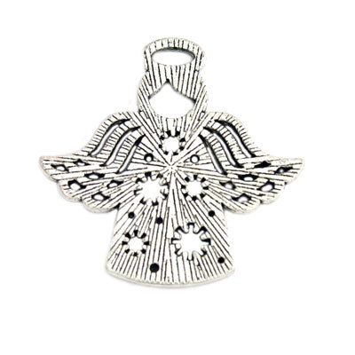 ANGEL CHARM 27 MM SILVER - 5 PCS