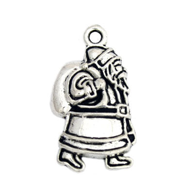 SANTA CHARM 23 MM SILVER - 15 PCS
