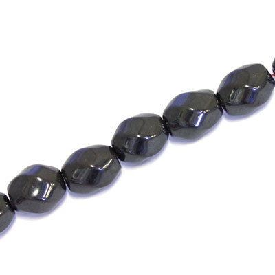 HEMATITE MAGNETIC OVAL BEADS 12 X 9 MM - 34 PCS