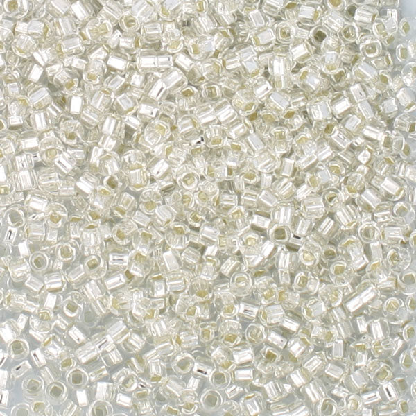 SIZE 11 MATSUNO - SILVER LINE CLEAR - SQUARE HOLE - 15 GRAMS